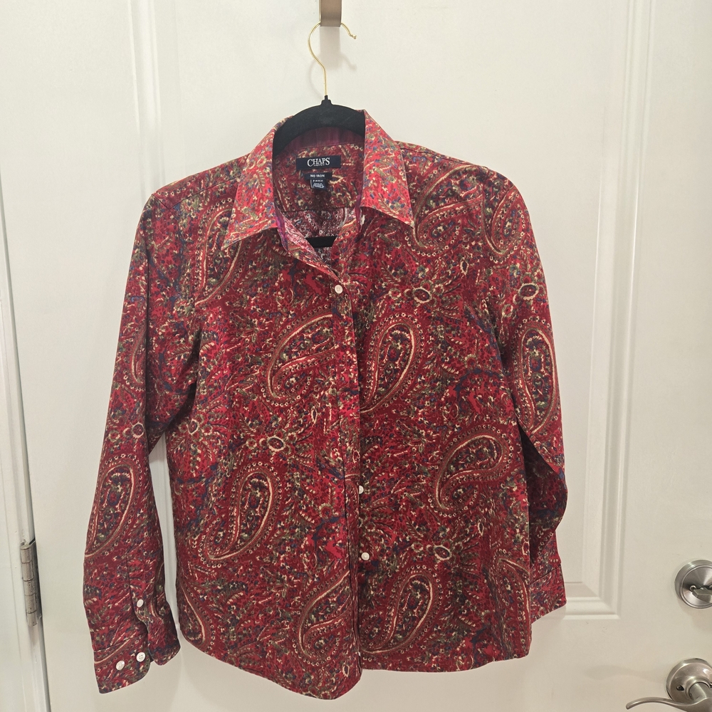 Chaps Red Paisley Women's Blouse